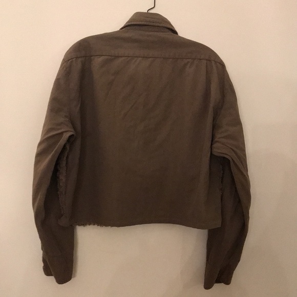 Vintage Mid-1990s Recess Cotton Flannel Cropped Shirt w Chenille Design Size L - Picture 2 of 7